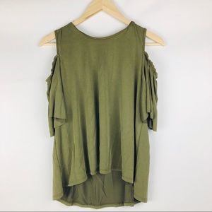 Lavender field cold shoulder top